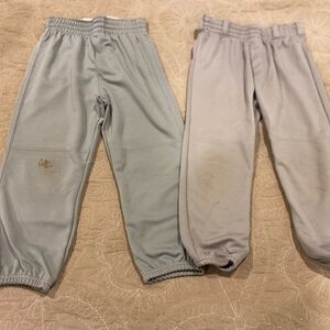 2 pair of boys grey baseball pants size M